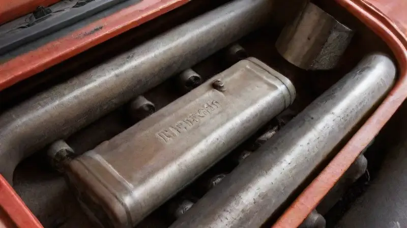 Imagen detallada de motor con convertidor brillante
