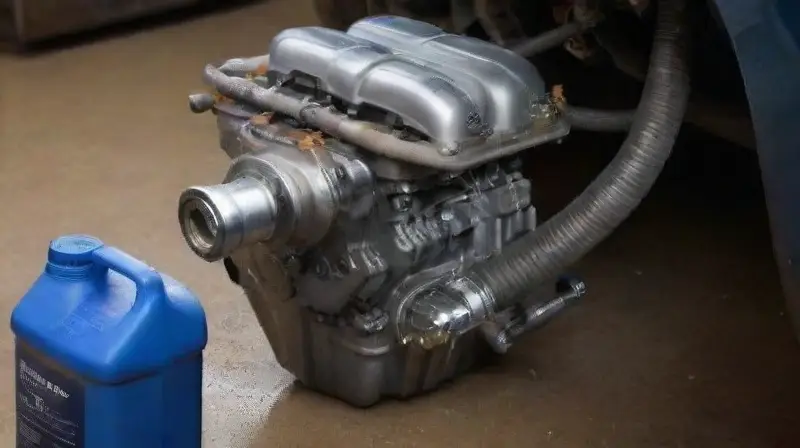 Imagen realista de mantenimiento de radiador turbo