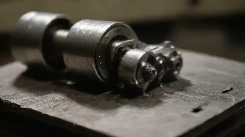 Taller técnico con motor en reparación
